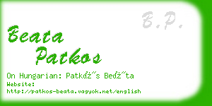 beata patkos business card